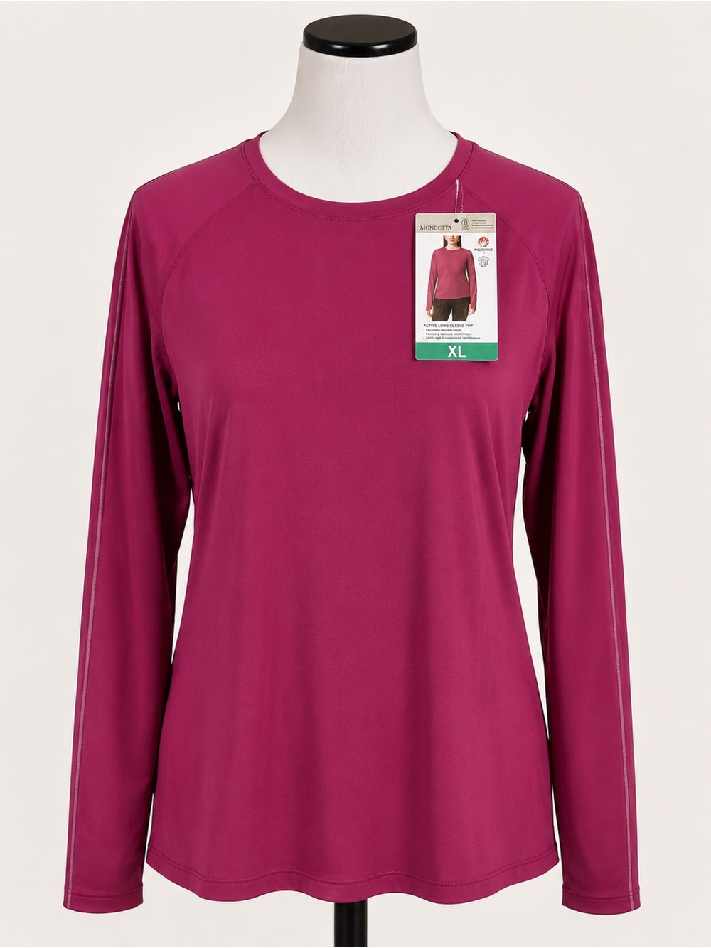 Mondetta Women’s Active Long Sleeve Top XL Pink Performance Shirt NWT